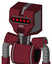 Red Droid With Mechanical Head And Speakers Mouth And Visor Eye
