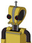 Yellow Droid With Droid Head And Pipes Mouth And Black Glowing Red Eyes And Single Antenna