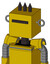 Yellow Droid With Box Head And Black Visor Cyclops And Three Dark Spikes
