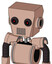 Light-Peach Mech With Box Head And Vent Mouth And Black Glowing Red Eyes