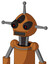 Orange Robot With Rounded Head And Square Mouth And Three-Eyed And Single Antenna