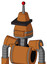 Orange Robot With Cone Head And Toothy Mouth And Black Visor Cyclops And Single Led Antenna