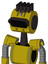 Yellow Automaton With Multi-Toroid Head And Black Visor Eye And Pipe Hair