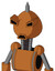 Orange Robot With Rounded Head And Sad Mouth And Angry Eyes And Spike Tip