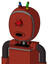 Red Automaton With Bubble Head And Round Mouth And Angry Cyclops Eye And Wire Hair