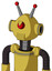 Yellow Droid With Rounded Head And Speakers Mouth And Angry Cyclops And Double Led Antenna