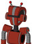 Red Automaton With Droid Head And Black Visor Cyclops And Double Led Antenna