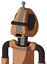 Peach Robot With Droid Head And Round Mouth And Black Visor Cyclops And Single Antenna