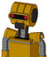 Yellow Droid With Multi-Toroid Head And Dark Tooth Mouth And Visor Eye