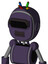 Purple Mech With Bubble Head And Dark Tooth Mouth And Black Visor Eye And Wire Hair