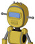 Yellow Droid With Bubble Head And Toothy Mouth And Large Blue Visor Eye And Three Spiked