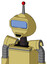 Yellow Droid With Rounded Head And Happy Mouth And Large Blue Visor Eye And Single Led Antenna