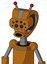 Dirty-Orange Mech With Droid Head And Round Mouth And Bug Eyes And Double Led Antenna