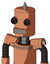 Peach Robot With Cylinder Head And Square Mouth And Red Eyed And Spike Tip