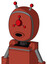 Red Automaton With Bubble Head And Round Mouth And Cyclops Compound Eyes And Double Led Antenna