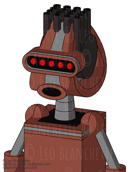 Brown Droid With Droid Head And Round Mouth And Visor Eye And Pipe Hair #21308