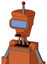 Orange Mech With Cylinder-Conic Head And Sad Mouth And Large Blue Visor Eye And Single Led Antenna