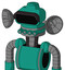 Green Automaton With Cone Head And Pipes Mouth And Black Visor Eye