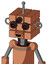 Peach Robot With Cube Head And Happy Mouth And Three-Eyed And Single Antenna