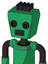 Green Automaton With Box Head And Dark Tooth Mouth And Black Glowing Red Eyes And Pipe Hair
