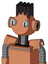 Peach Robot With Rounded Head And Two Eyes And Pipe Hair