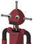 Red Mech With Rounded Head And Square Mouth And Two Eyes And Single Antenna