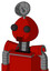 Red Mech With Rounded Head And Speakers Mouth And Two Eyes And Radar Dish Hat