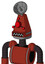 Red Automaton With Cone Head And Square Mouth And Cyclops Compound Eyes And Radar Dish Hat