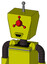 Yellow Robot With Box Head And Happy Mouth And Cyclops Compound Eyes And Single Antenna