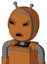 Orange Robot With Bubble Head And Sad Mouth And Angry Eyes And Double Antenna