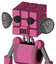 Pink Robot With Cube Head And Speakers Mouth And Two Eyes
