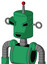 Green Automaton With Cylinder Head And Happy Mouth And Angry Eyes And Single Led Antenna