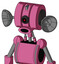 Pink Robot With Multi-Toroid Head And Round Mouth And Black Cyclops Eye