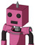 Pink Robot With Box Head And Dark Tooth Mouth And Two Eyes And Spike Tip