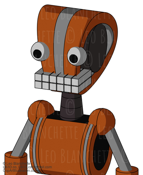 Brownish Droid With Droid Head And Keyboard Mouth And Two Eyes #21411