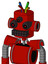 Red Mech With Cylinder Head And Keyboard Mouth And Three-Eyed And Wire Hair