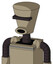 Tan Robot With Cylinder-Conic Head And Round Mouth And Black Visor Cyclops