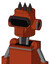 Orange Robot With Cylinder Head And Speakers Mouth And Black Visor Eye And Three Dark Spikes