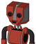 Red Automaton With Mechanical Head And Happy Mouth And Black Glowing Red Eyes