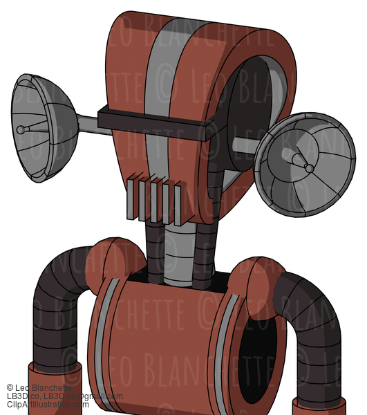 Brown Droid With Droid Head And Vent Mouth And Black Visor Cyclops #21430