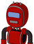 Red Mech With Bubble Head And Square Mouth And Large Blue Visor Eye And Three Spiked