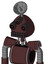 Purple Droid With Rounded Head And Keyboard Mouth And Three-Eyed And Radar Dish Hat