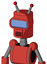 Tomato-Red Droid With Cylinder Head And Speakers Mouth And Large Blue Visor Eye And Double Led Antenna
