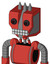 Tomato-Red Droid With Mechanical Head And Keyboard Mouth And Red Eyed And Three Spiked