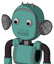 Greenish Mech With Bubble Head And Toothy Mouth And Two Eyes And Three Spiked