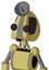 Yellow Droid With Droid Head And Happy Mouth And Two Eyes And Radar Dish Hat