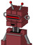 Red Mech With Cube Head And Happy Mouth And Visor Eye And Double Led Antenna