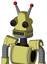 Yellow Robot With Cone Head And Square Mouth And Red Eyed And Double Led Antenna