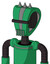 Green Automaton With Droid Head And Vent Mouth And Black Visor Cyclops And Three Spiked