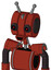 Red Automaton With Multi-Toroid Head And Happy Mouth And Black Glowing Red Eyes And Double Antenna